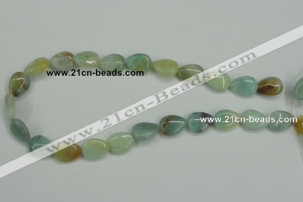 CAM116 15.5 inches 13*18mm flat teardrop amazonite gemstone beads