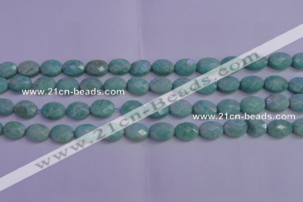 CAM1203 15.5 inches 10*14mm faceted oval Russian amazonite beads