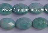 CAM1204 15.5 inches 12*16mm faceted oval Russian amazonite beads