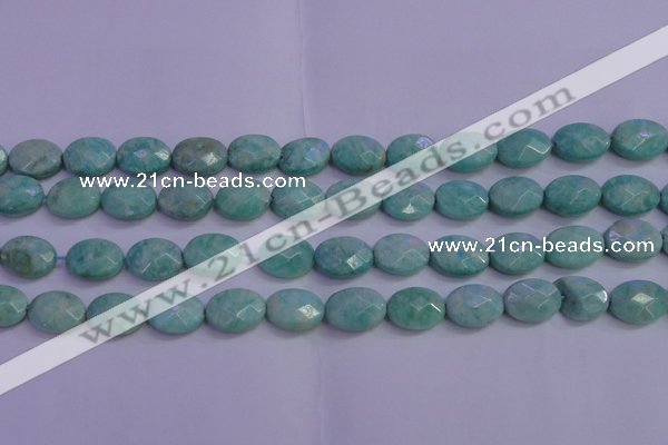 CAM1204 15.5 inches 12*16mm faceted oval Russian amazonite beads