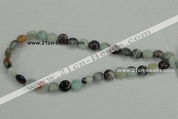 CAM121 15.5 inches 12mm flat round amazonite gemstone beads