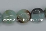 CAM122 15.5 inches 16mm flat round amazonite gemstone beads