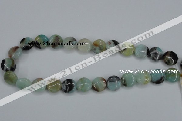 CAM122 15.5 inches 16mm flat round amazonite gemstone beads