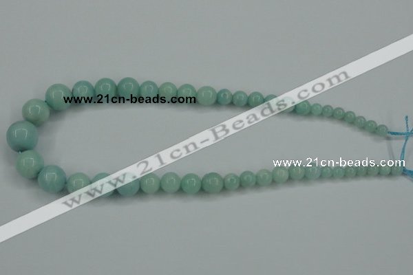 CAM125 15.5 inches multi-size round amazonite gemstone beads