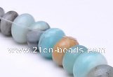 CAM14 15.5 inch different sizes roundel natural amazonite beads