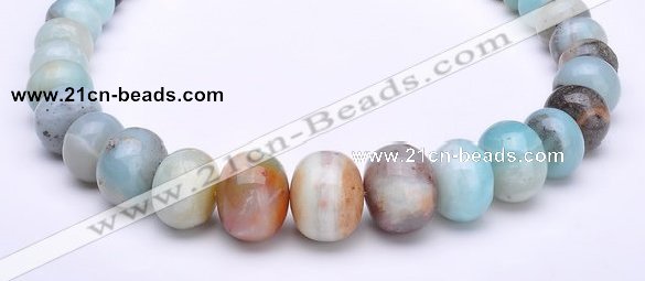 CAM14 15.5 inch different sizes roundel natural amazonite beads