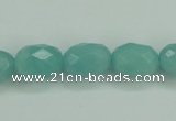 CAM140 15.5 inches 10*14mm faceted drum amazonite gemstone beads