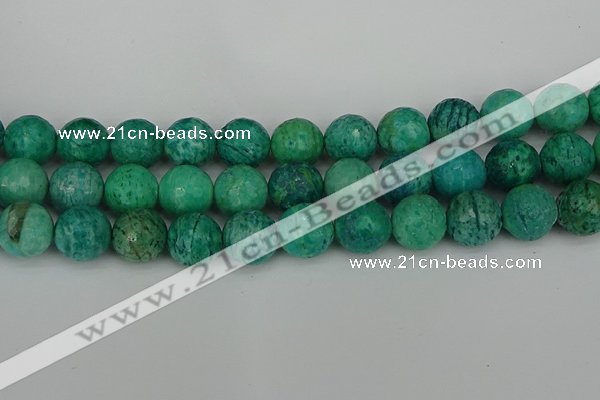 CAM1406 15.5 inches 16mm faceted round Russian amazonite beads