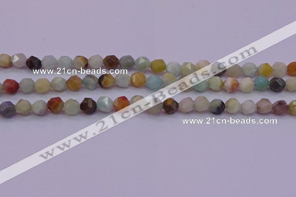 CAM1412 15.5 inches 8mm faceted nuggets amazonite gemstone beads