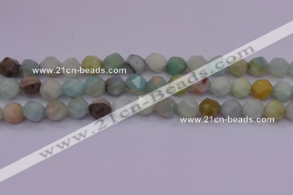 CAM1414 15.5 inches 12mm faceted nuggets amazonite gemstone beads