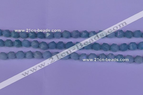 CAM1418 15.5 inches 10mm faceted nuggets Chinese amazonite beads