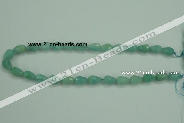 CAM142 15.5 inches 10*14mm faceted teardrop amazonite gemstone beads