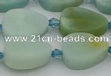 CAM1422 15.5 inches 13*18mm flat teardrop Chinese amazonite beads