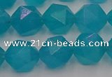 CAM1434 15.5 inches 12mm faceted nuggets dyed amazonite gemstone beads