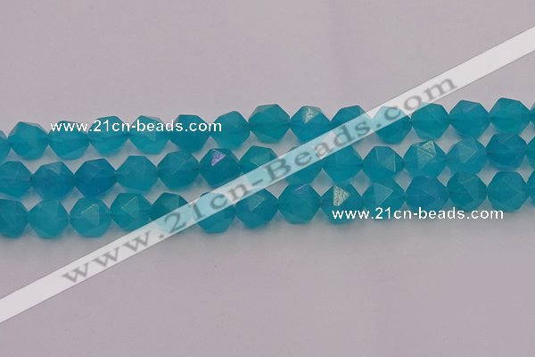 CAM1434 15.5 inches 12mm faceted nuggets dyed amazonite gemstone beads