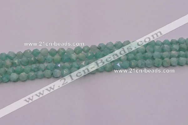 CAM1436 15.5 inches 6mm faceted nuggets amazonite gemstone beads