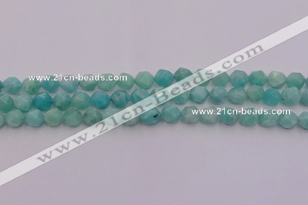 CAM1437 15.5 inches 8mm faceted nuggets amazonite gemstone beads