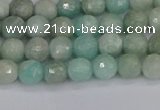 CAM1450 15.5 inches 4mm faceted round amazonite gemstone beads