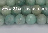 CAM1452 15.5 inches 8mm faceted round amazonite gemstone beads