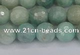 CAM1453 15.5 inches 10mm faceted round amazonite gemstone beads