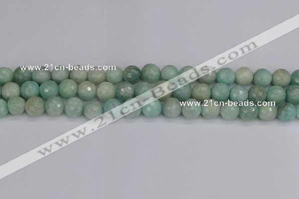 CAM1453 15.5 inches 10mm faceted round amazonite gemstone beads