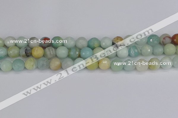 CAM1462 15.5 inches 12mm faceted round amazonite beads wholesale