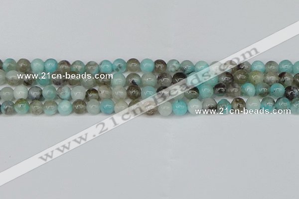 CAM1481 15.5 inches 6mm round Madagascar black amazonite beads