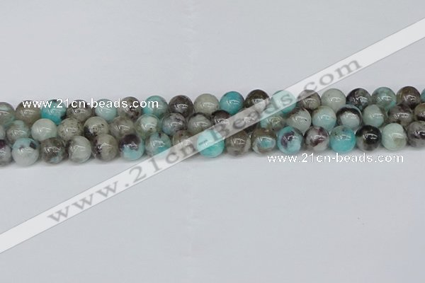 CAM1482 15.5 inches 8mm round Madagascar black amazonite beads