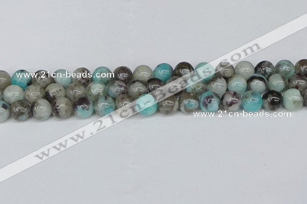 CAM1483 15.5 inches 10mm round Madagascar black amazonite beads