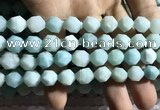 CAM1496 15.5 inches 12mm faceted nuggets amazonite beads wholesale