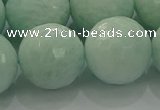 CAM1516 15.5 inches 16mm faceted round peru amazonite beads