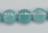 CAM152 15.5 inches 16mm flat round amazonite gemstone beads