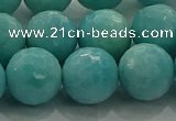 CAM1525 15.5 inches 14mm faceted round natural peru amazonite beads