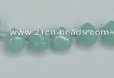 CAM153 9*11mm top-drilled flat teardrop amazonite gemstone beads