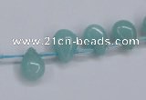 CAM154 8*12mm top-drilled flat teardrop amazonite gemstone beads