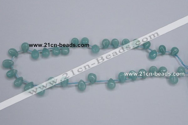 CAM154 8*12mm top-drilled flat teardrop amazonite gemstone beads