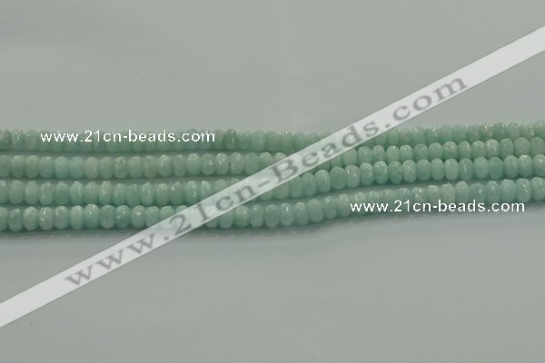 CAM1541 15.5 inches 4*6mm faceted rondelle peru amazonite beads