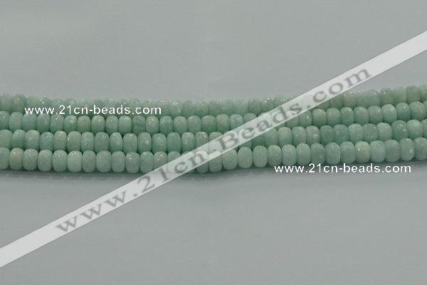 CAM1542 15.5 inches 5*8mm faceted rondelle peru amazonite beads