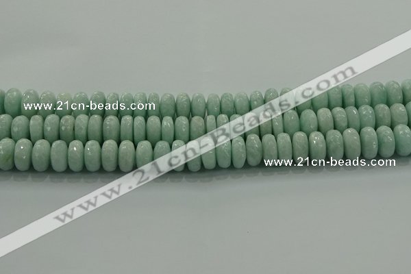 CAM1544 15.5 inches 7*12mm faceted rondelle peru amazonite beads