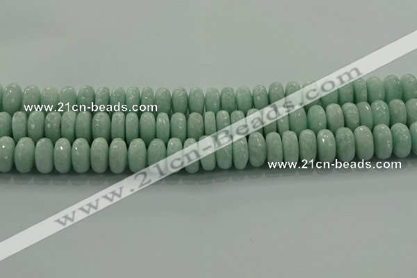 CAM1545 15.5 inches 8*14mm faceted rondelle peru amazonite beads