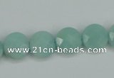 CAM155 15.5 inches 12mm faceted coin amazonite gemstone beads