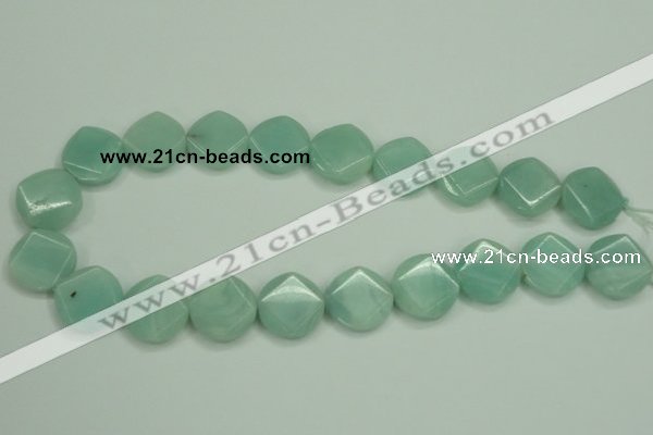 CAM156 15.5 inches 20mm faceted coin amazonite gemstone beads