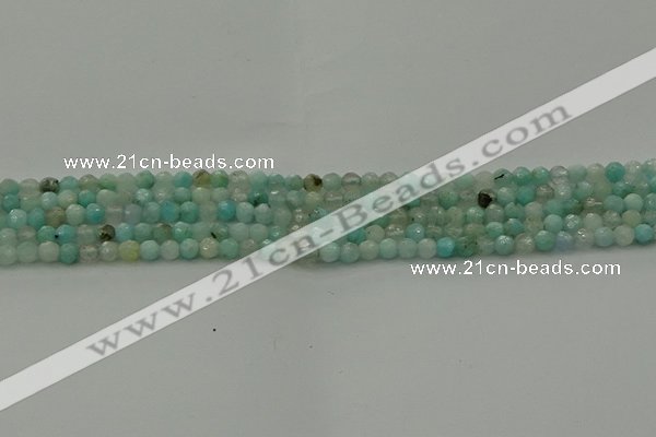 CAM1560 15.5 inches 4mm faceted round Russian amazonite beads