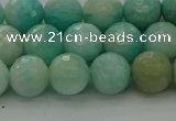 CAM1562 15.5 inches 8mm faceted round Russian amazonite beads