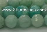 CAM1564 15.5 inches 12mm faceted round Russian amazonite beads