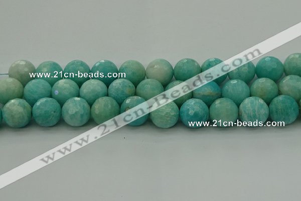 CAM1567 15.5 inches 18mm faceted round Russian amazonite beads