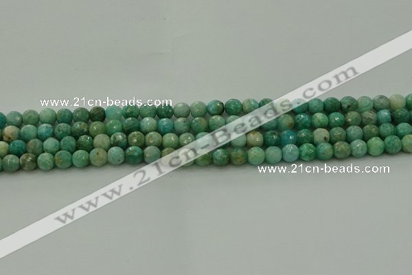 CAM1581 15.5 inches 6mm faceted round Russian amazonite beads