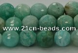 CAM1582 15.5 inches 8mm faceted round Russian amazonite beads