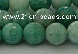 CAM1583 15.5 inches 10mm faceted round Russian amazonite beads