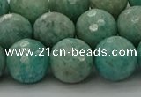 CAM1584 15.5 inches 12mm faceted round Russian amazonite beads